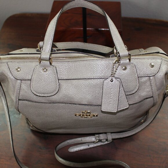 Coach Mickie Convertible Satchel Gold with Gold accents - Picture 3 of 12